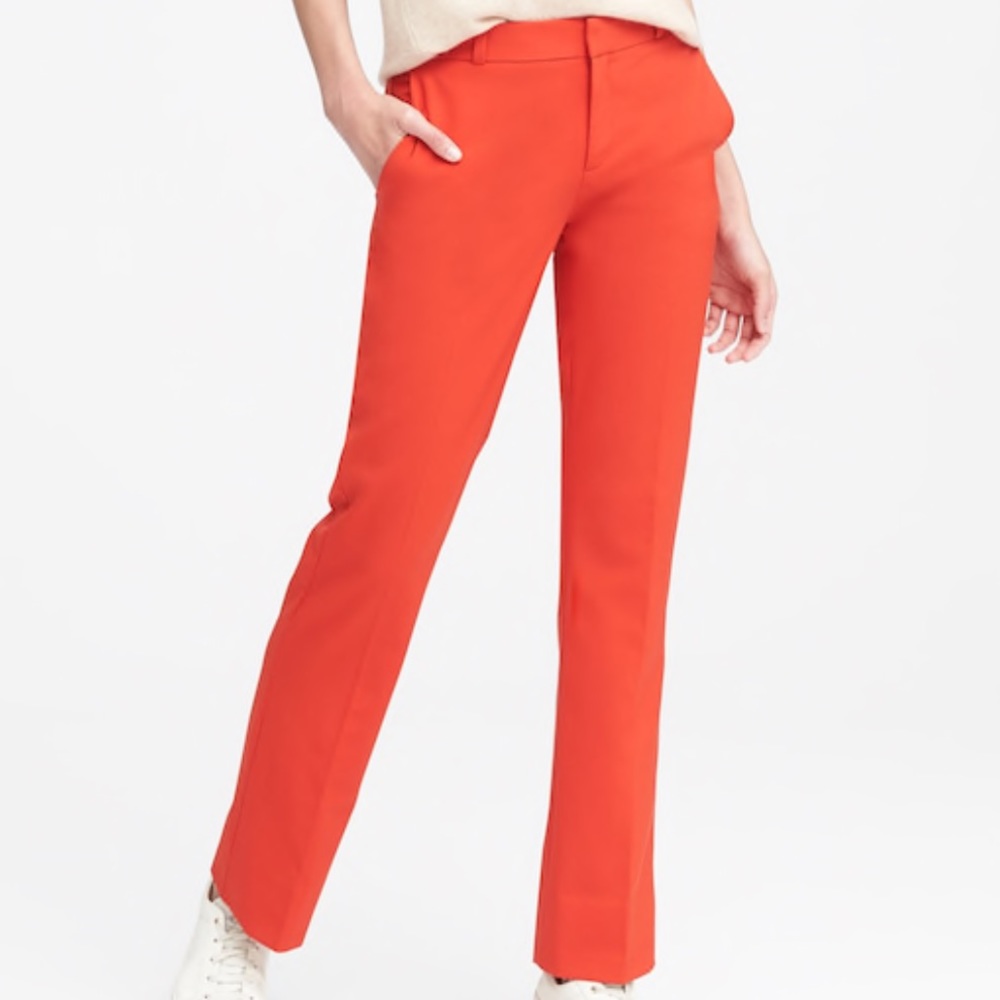 Banana Republic Logan Trouser-Fit Coral Pant 4